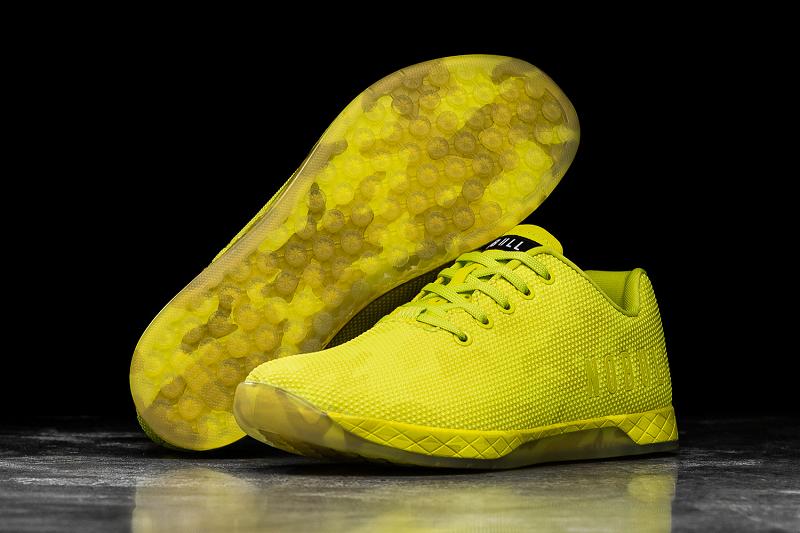 Yellow Nobull Neon Lime Camo Men's Trainers | CA L1487I